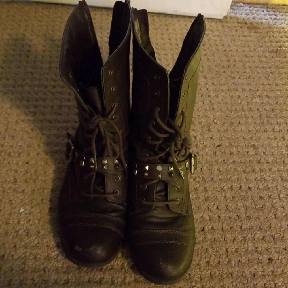 Studded combat boots